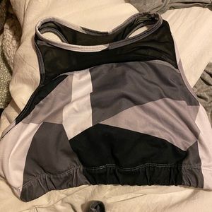 High rise mesh sports bra